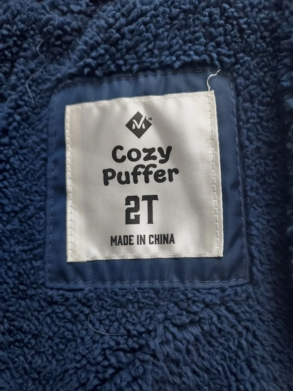 Kids 2T Toddler Cozy Hooded Navy Colorblock Puffer Jacket Cold Cool Weather Snow